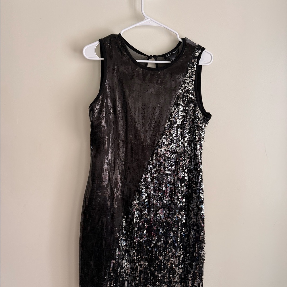 Argenti Little Black Sequin Dress Size S